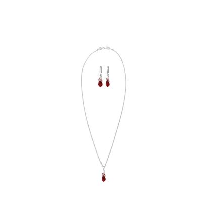 Afbeelding van Elli Dames Sieraden Set Druppels met Witte Kristallen in 925 Sterling Zilver