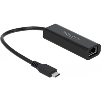 Afbeelding van Delock USB Type C adapter (Thunderbolt 3, C, RJ45 2.5 Gigabit Ethernet (1x)), Netwerkadapter, Zwart
