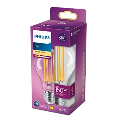 Afbeelding van Philips LEDclassic LED lamp vervangt 150 W, E27, A60, warm wit (2700 Kelvin), 2452 lumen, transparant