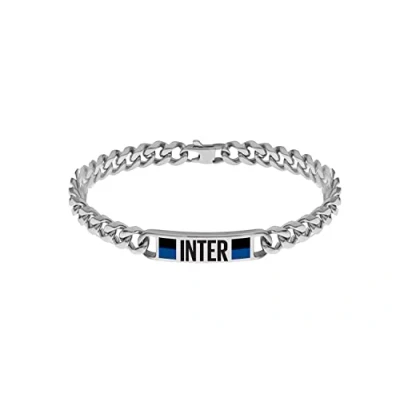 Afbeelding van F.C. INTERNAZIONALE Armband van staal, heren, zwart blauw Taglia Unica, Roestvrij geen edelsteen., staal