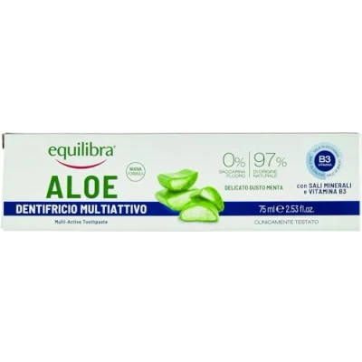 Afbeelding van Equilibra, Tandverzorgingsproducten, Aloë Gel Triple Action Tandpasta In Tanden Over Actie Vera 75Ml (75 ml)