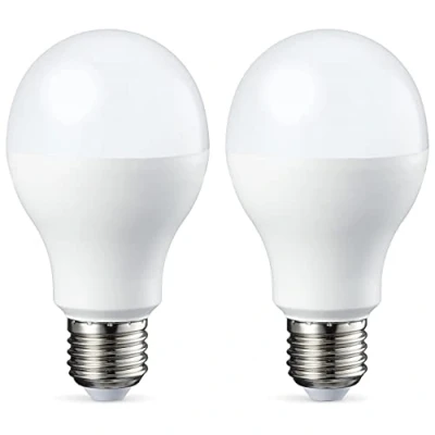 Afbeelding van Amazon Basics Ledlampen E27 A60 met schroeffitting, 10,5 W (komt overeen 75 gloeilamp), warmwit, dimbaar, 2 stuks