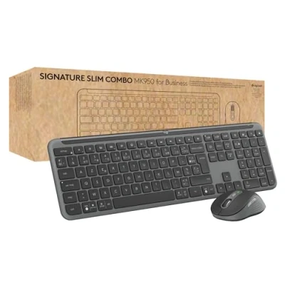 Afbeelding van Logitech Signature Slim MK950 voor zakelijk toetsenbord, draadloze muis, grafiet, Franse AZERTY lay out