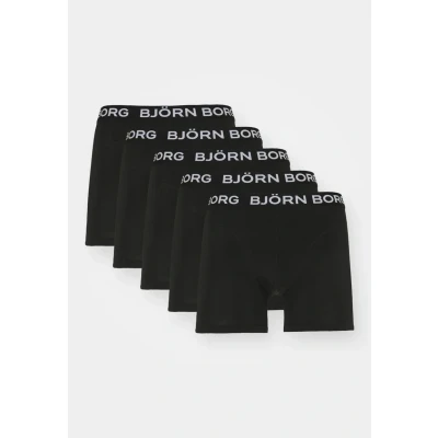 Afbeelding van Björn Borg heren Essential boxershorts met logoband in 5 pack de kleur Zwart, maat: L