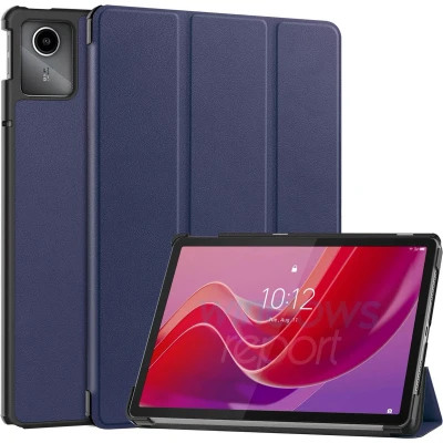 Afbeelding van iMoshion Tablet Hoes Geschikt voor Lenovo Tab M11 Trifold Bookcase Donkerblauw