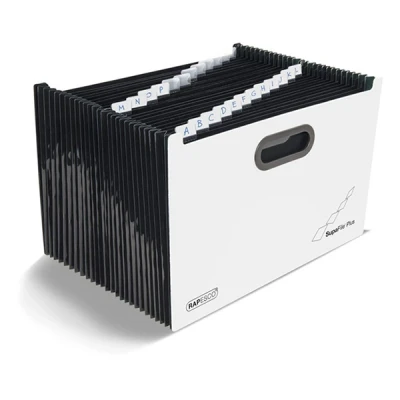 Image de Rapesco SupaFile Plus trieur extensible avec 26 compartiments (A4+) blanc/noir