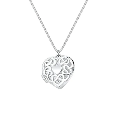 Afbeelding van Elli Dames Halsketting Hart Medaillon Hanger Ornament Speels in 925 Sterling Zilver