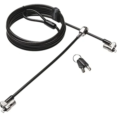 Afbeelding van Kensington Laptopslot Sleutelslot Aansluiting voor twee laptops, Supersterke T Bar sluitkop bescherming tegen 2430 mm Microsaver 2.0 Twin
