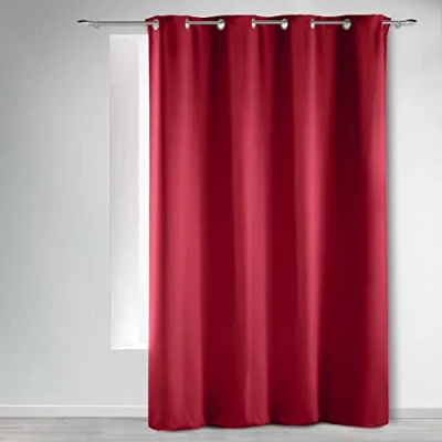 Afbeelding van Douceur d&#039;Intérieur Gordijn met ogen (135 x 240 cm), ondoorzichtig, karmijnrood