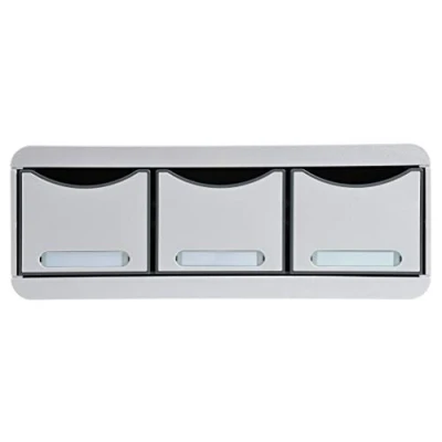 Afbeelding van Exacompta Bureauladeblok Toolbox Maxi Office met 3 lades lichtgrijs