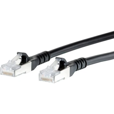 Afbeelding van Metz Connect 1308453000 E RJ45 Netwerkkabel, patchkabel CAT 6A S/FTP 3.00 m Zwart Snagless 1 stuk(s)