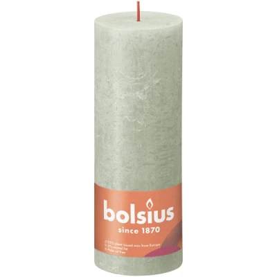 Afbeelding van Bolsius kaars rustiek Foggy Green 190/68 mm