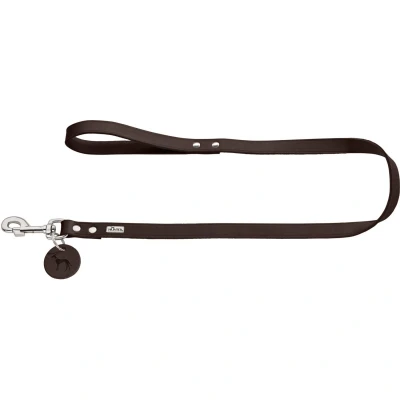 Afbeelding van Hunter Looplijn Leder Donkerbruin Hondenriem 110x1.6 cm