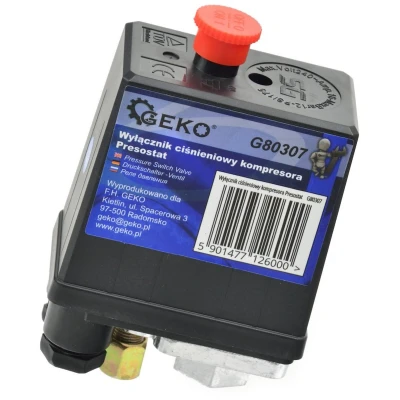 Afbeelding van GEKO Drukschakelaar voor luchtcompressoren Instelbaar Max. 12 bar 240V 16A
