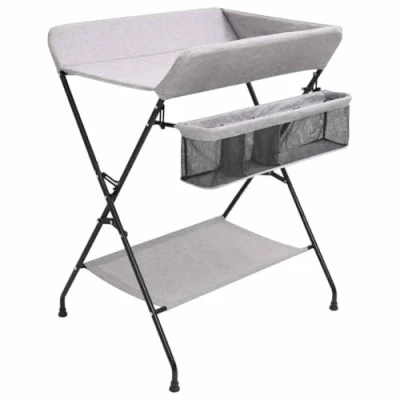 Image de vidaXL Table à langer Gris clair Fer10265