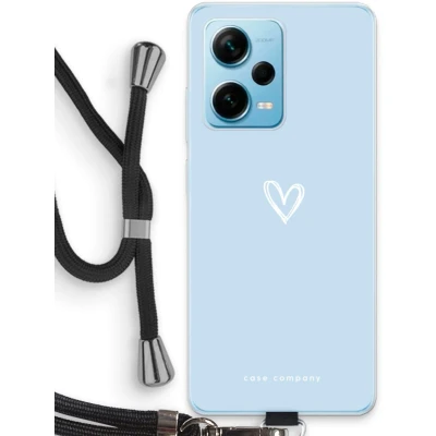 Afbeelding van Case Company® hoesje met Koord geschikt voor Xiaomi Redmi Note 12 Pro Plus Klein Hart Blauw Telefoonhoesje Zwart Bescherming aan alle Kanten en Over de Schermrand
