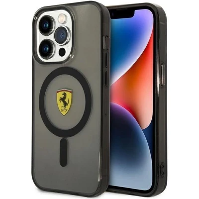 Afbeelding van Ferrari Translucent Back Case (MagSafe Compatible) Geschikt voor Apple iPhone 14 Pro (6.1&quot;) Zwart