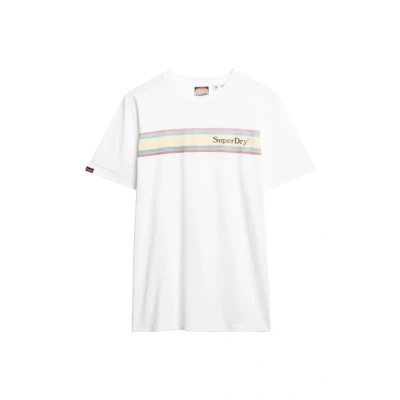 Afbeelding van Superdry Venue LOGO Stripe Tshirt print, Heren, Maat: XL, Optic