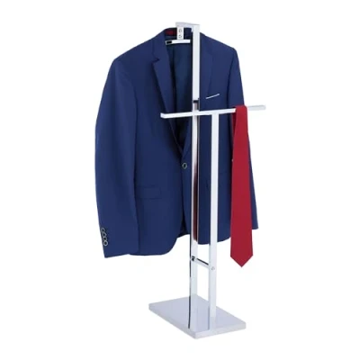 Afbeelding van Relaxdays dressboy staand kledingstandaard slaapkamer rvs staal voor broeken