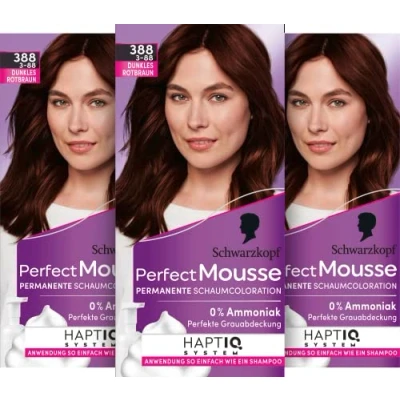 Afbeelding van PERFECT MOUSSE Schuimrubberen haarverf 3 88/388 donkerbruin niveau