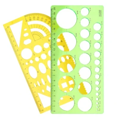 Afbeelding van Plastic Tekening Stencil Geometrische Stencils Ronde Gaten Meetregels Schilder Tool voor het Studeren Kantoor Ontwerp