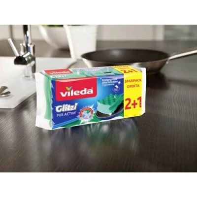 Afbeelding van Vileda Pannenreiniger Glitzi Pur Active, 3 stuks