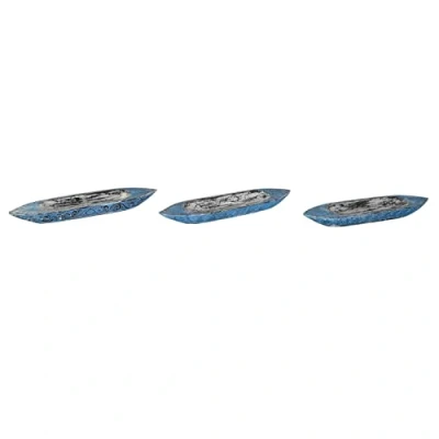 Afbeelding van Middenstuk DKD Home Decor 80 x 18,5 7 cm Blauw Wit Marineblauw Mediterrane (3 Onderdelen)