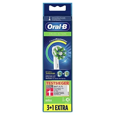 Afbeelding van Oral B CrossAction Opzetborstel Met CleanMaximiser technologie, Verpakking Van 4 Stuks