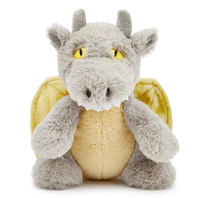 Afbeelding van Zappi Co 100% gerecycled pluche, grijze draak (21 cm hoog) zachte, knuffelige en milieuvriendelijke dierencollectie voor pasgeborenen, eerste kind