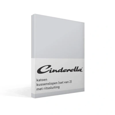 Afbeelding van Cinderella Weekend Kussensloop Met Rits Set van 2 Kussenslopen Katoen 40x80 cm Lichtgrijs