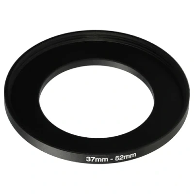 Afbeelding van vhbw step up adapter 37 mm naar 52 voor cameralens, zwarte metalen filteradapter