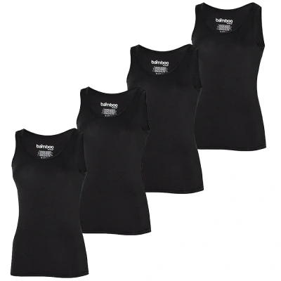 Afbeelding van 4 x Apollo Singlet Bamboo Zwart maat L