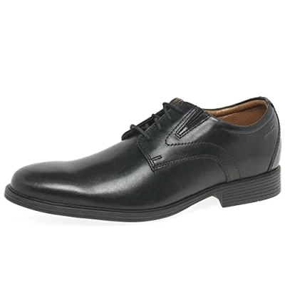 Afbeelding van Clarks Whiddon Plain Derby herenschoenen, Oxford leer, zwart, 39,5 EU, Zwart leder