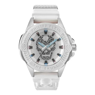 Afbeelding van Philipp Plein $Kull Analoog kwartshorloge voor heren, wit/wit/kristallen Pwaaa1521, Riemen