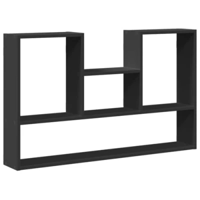 Afbeelding van Wandschap 99x15x60 cm bewerkt hout zwart