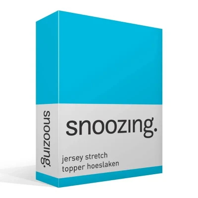 Afbeelding van Snoozing Jersey Stretch Topper Hoeslaken Lits jumeaux 160/180x200/220 cm Turquoise