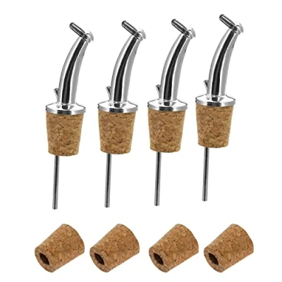 Afbeelding van Westmark 438022E3 olieschenktuit + 4 extra korte reservedoppen met schenktuit en luchtslang van metaal/messing, nikkelvrij, natuurkurk, Classic Gastro, zilver,