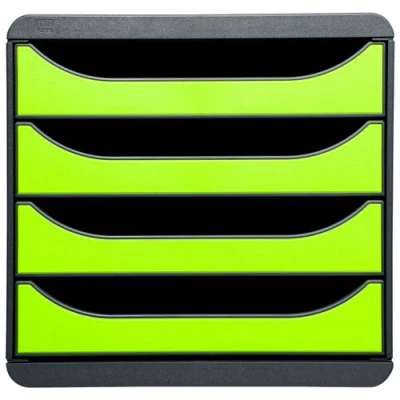 Image de exacompta module de classement big box, 4 tiroirs, vert noir