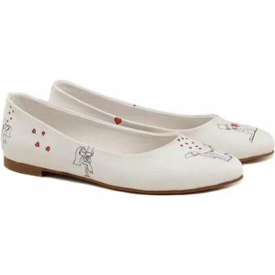 Afbeelding van GOBY Happy Wedding Ballerinas Flats Hoge kwaliteit Handmade Meisjesprint Maat 36