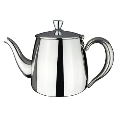 Afbeelding van Caf Ol PT 024 Premium Tea Pot, 18/10 Stainless Steel, Mirror Polished, 24oz, Stay Cool Hollow Handles, Perfect Pour Spout, Silver
