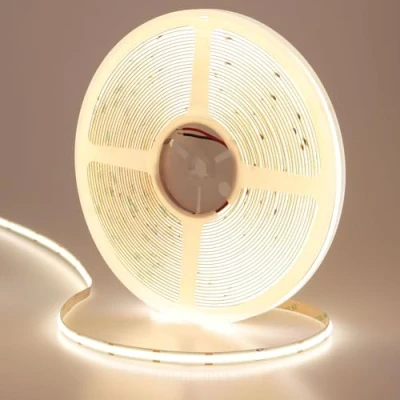 Afbeelding van GOMING COB led lichtstrip, 15 m, DC 24 V, natuurlijk wit, 4000 K, 5760 led, CRI, 93 + 11000 lm, uniform licht, niet waterdicht, IP20, flexibel, voor doe het zelf, kast, slaapkamer