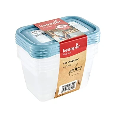 Afbeelding van Keeeper Vershoudbakjes set van 4 stuks 750 ml Mia Magic Ice Blauw