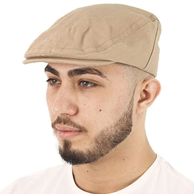 Afbeelding van TOSKATOK® Mens geborsteld katoen platte pet, BEIGE, one size