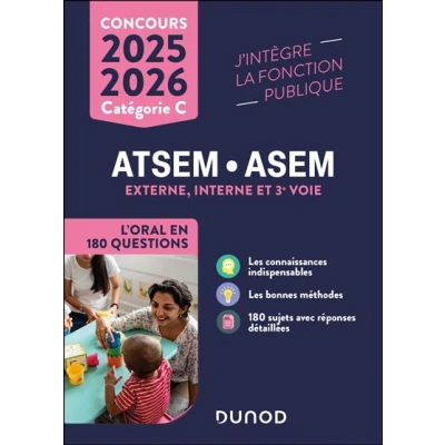 Image de Concours ATSEM/ASEM L&#039;oral en 180 questions 2025 2026