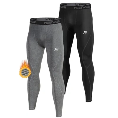Afbeelding van MEETWEE Thermische broek voor heren, thermisch ondergoed, lange panty, warm, compressie, basislaag leggings