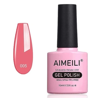 Image de AIMEILI Gel Vernis à ongles UV LED Gellack Glasser Off Polish Rose Bud (005) 10ml