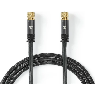 Afbeelding van Nedis Cstb41000Gy50 Satelliet En Antennekabel F Male 5,0 M Gun Metal Grey