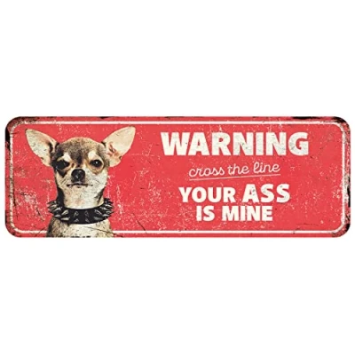 Afbeelding van D&amp;d Home Waakbord Hond Waarschuwingsbord Chihuahua En 40x13x0,3cm Rood 1st