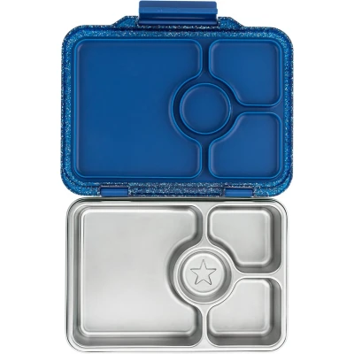 Afbeelding van Yumbox Prêt RVS 4 vakken lekvrije Bento broodtrommel duurzame, voedselveilige materialen Twilight Blauw Glitter