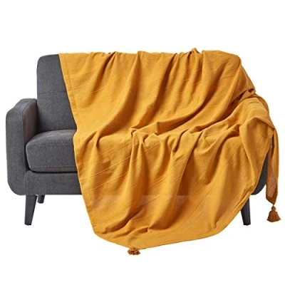 Afbeelding van Homescapes Rajput sprei, 100% katoen, mosterdgeel, 225 x 255 cm